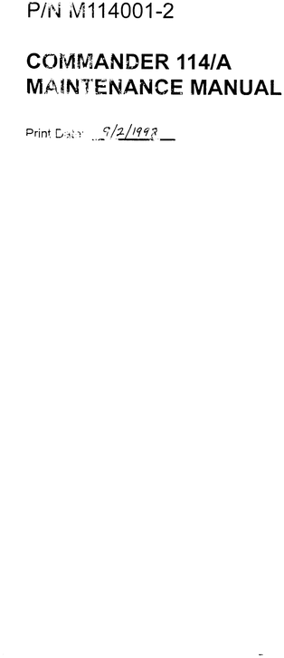 Product picture Aero Commander 114A Maintenance Manual